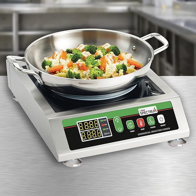 Winco EICS-18C Commercial-Grade Portable Induction Cooktop Burner with NEMA 5-20P Plug, 1800 W (NEMA 5-20P Plug), 120V