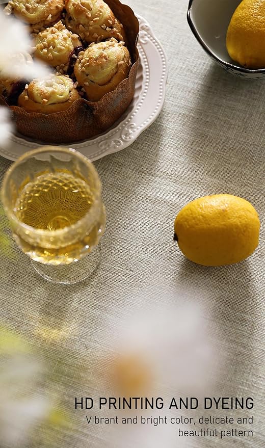 ISAENNE Designer Vintage Linen Elegant Long Tablecloth Rectangular,Chinoiserie Floral Table Cloth,Durable Decor Table Cover for Dining Thanksgiving Kitchen Christmas,63"*102"-Segerman B
