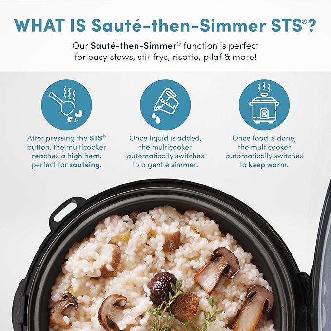 Cool Touch Rice Cooker with Glass Lid, Food Steamer, Slow Cooker, Multicooker with 11 Preset Functions, Steam Tray, Measuring Cup, Rice Spatula, 20 Cups (Cooked)