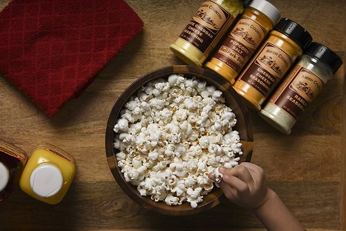 Amish Country Popcorn | Seasoning Variety Pack | BallPark Style ButterSalt - 5.5 oz & Cheddar Cheese - 4.7 oz Popcorn Seasoning | Old Fashioned, Non-GMO