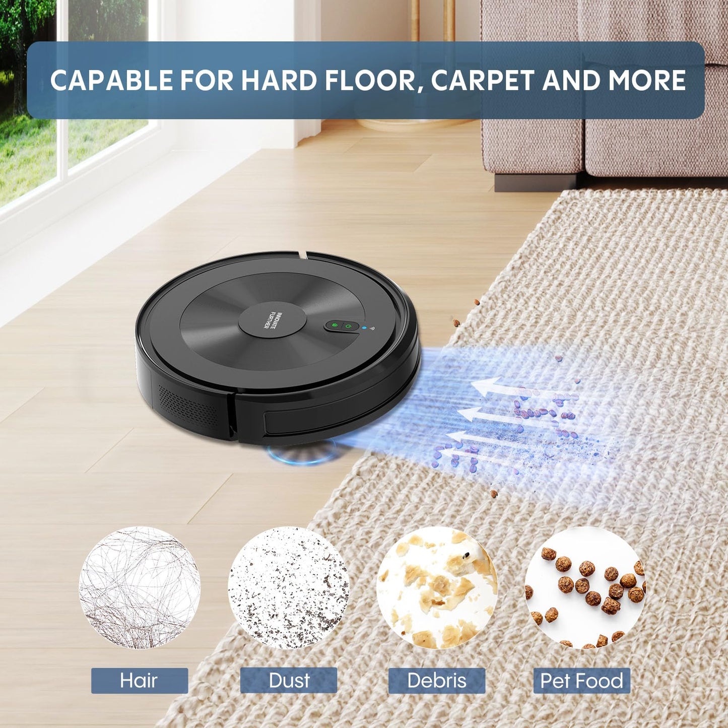 AZQQ Robot Vacuum and Mop Combo: 2-in-1 Robot Vacuum Cleaner 2500Pa Strong Suction & Tangle-Free & Alexa/APP Control & Self-Charging, Schedule Cleaning Robotic Vacuum for Pet Hair, Hard Floor, Carpet