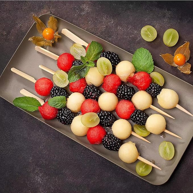 Bamboo Skewers 8 Inch, 200 PCS Cocktail Skewers, Wooden Skewers for Appetizers，BBQ，Fruit Kabobs，Sandwich，Drink.