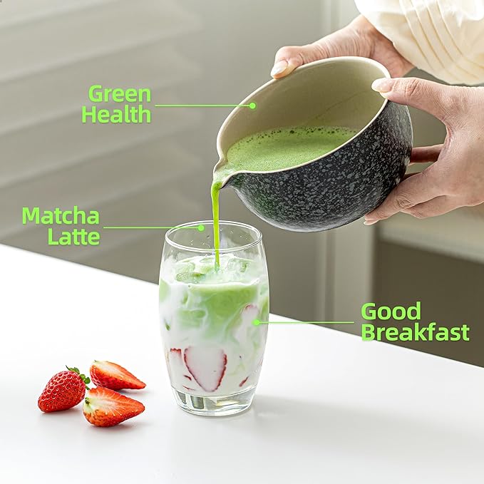 TEANAGOO 9 Pcs Matcha Whisk Set,Ceramic Matcha Set,Matcha Kit for Ceremony,Matcha Tea Set for Making Breakfast/Matcha Latte,Matcha Whisk and Bowl Set with 2 Matcha Cups(7.2oz),Gift for Matcha Lover