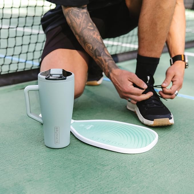 BrüMate Era Flip 30oz Tumbler with 100% Leakproof Covered Straw Lid | Hygienic Covered Straw | Insulated Stainless Steel Water Bottle with Handle | Cup Holder Friendly | BPA-Free (Kiwi)