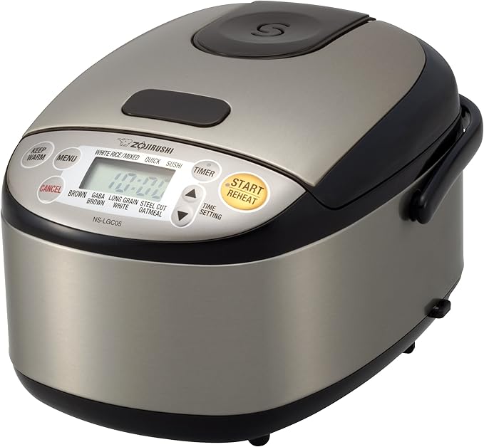 Zojirushi CV-JAC40XB Water Boiler & Warmer, 4.0-Liter, Stainless Black & NS-LGC05XB Micom Rice Cooker & Warmer, 3-Cups (uncooked), Stainless Black