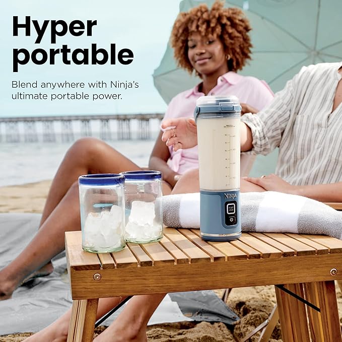 Ninja Blast Portable Blender, Cordless, 18oz. Vessel, Personal Blender For-Shakes and Smoothies, BPA Free, Leakproof-Lid and Sip Spout, USB-C Rechargeable, Dishwasher Safe, Metallic Black, BC151MB