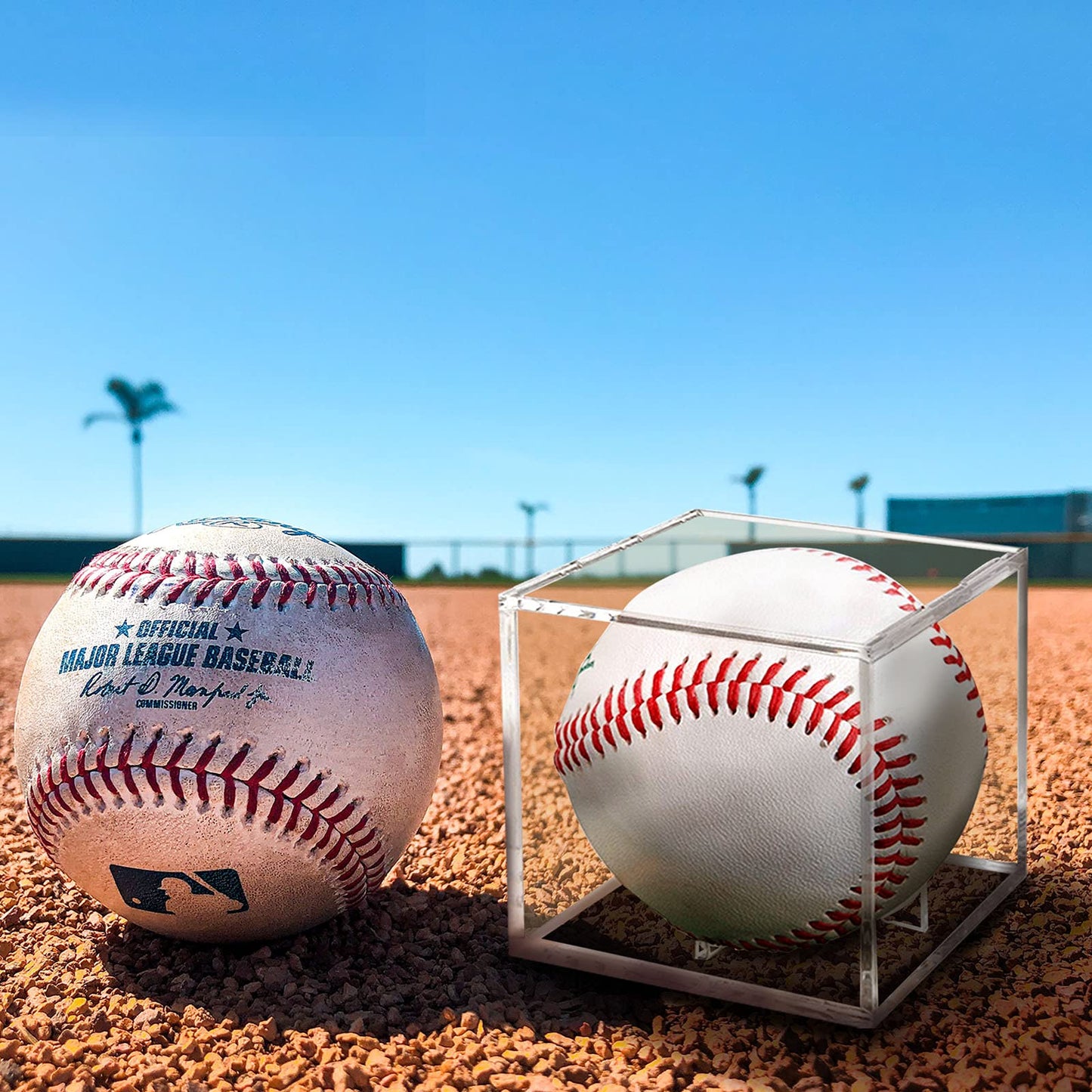 8 Pack Baseball Display Case, UV Protected Acrylic Boxes for Display,Clear Display Case Baseball Cube Memorabilia Showcase Autograph Ball Protector
