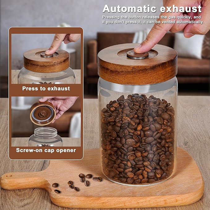 Glass Spice Jars Seasoning Containers Small Glass Jars with Lids Airtight Food Storage Canister for Kitchen Pantry Sugar Tea Coffee Bean Nuts Cookies Herbs Salt (30oz(900ml)*1 pack)