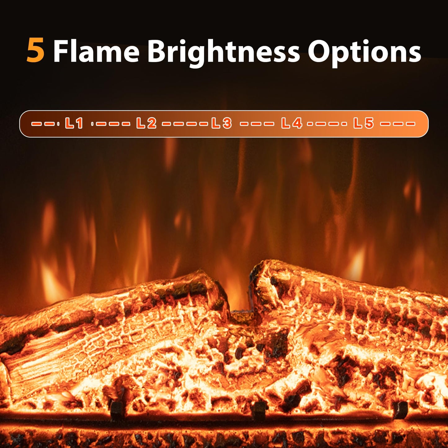 Dreamflame 36 inch Electric Fireplace, Wall Fireplace Electric with Remote Control, Realistic Log and Crackling Sound, Overheating Protection and Timer, 750/1500W Black