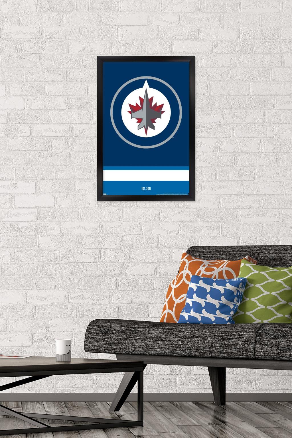 Trends International NHL Winnipeg Jets - Logo 21 Wall Poster, 14.725" x 22.375", Black Framed Version
