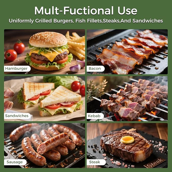 Cast Iron Smash Burger Press,Grill Bacon Meat Press Tool,Perfect for Blackstone, Camp Chef, Weber Grills & Indoor Griddles – BBQ & Cookout Must-Have (Rectangle -Grooved)