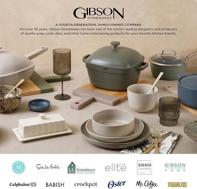 Gibson Home Amelia Court Porcelain Chip and Scratch Resistant Dinnerware set, Service for 4 (12pcs), White (Soft Square)