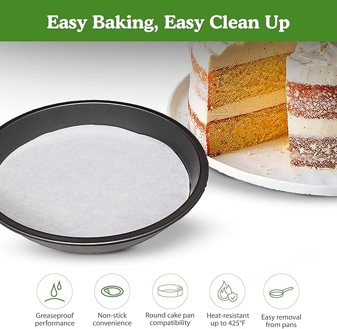 Regency Wraps Parchment Paper Circles For Round Cake Pans, Greaseproof Liners for Non-Stick Baking, 8" (Pack of 1000), White
