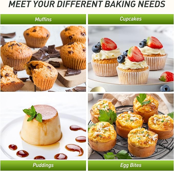 Socisen 12 Cups Silicone Muffin Pan with Metal Reinforced Frame Regular Size Cupcake Pan Tray Egg Bites Silicone Circle Cookie Molds Muffin Tin Tart Pans Baking Sheet Set for Oven Dishwasher Safe
