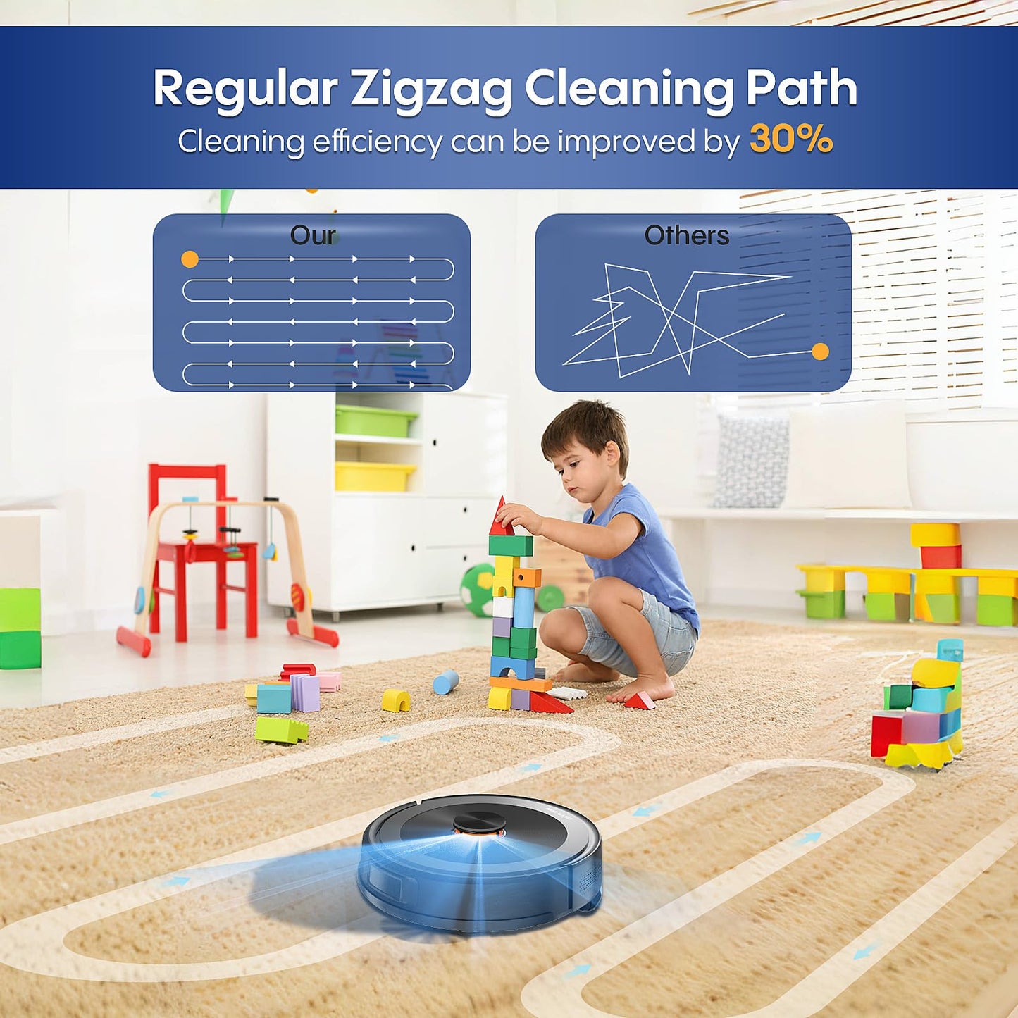 Bagotte Robot Vacuum and Mop Combo with LiDAR Navigation,4000Pa Suction Robot Vacuum Cleaner with Mapping,No-Go Zones,Vacuum Robot for Pet Hair,Hard Floor,Carpet