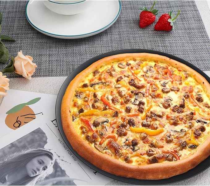 Beasea 10 Inch Pizza Pan With Holes - Perforated Aluminum Alloy Round Vented Crisper for Oven, Baking Tray Bakeware for Home Restaurant Kitchen