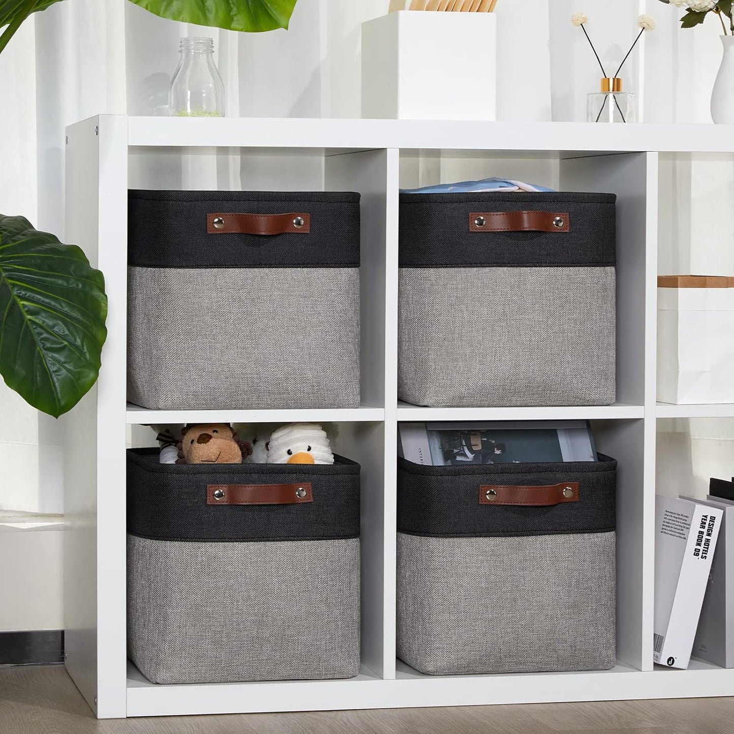 DULLEMELO 11x11 Cube Storage Bins for Cube organizer, Foldable Cube Storage Bins Baskets for Organizing Home Office Closet Shelves Toy Nursery,Fabric Cube Baskets Bin for Home organization