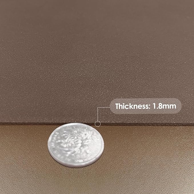 Leather Desk Mat,1.8mm Thick,16x72 Inch Desk Cover,Desk Protector Mat,Dresser Cover Top,Nail Table Mat,Dresser Cover,Quartz Countertop Protector(Mud Color+Champagne Gold,16x72)
