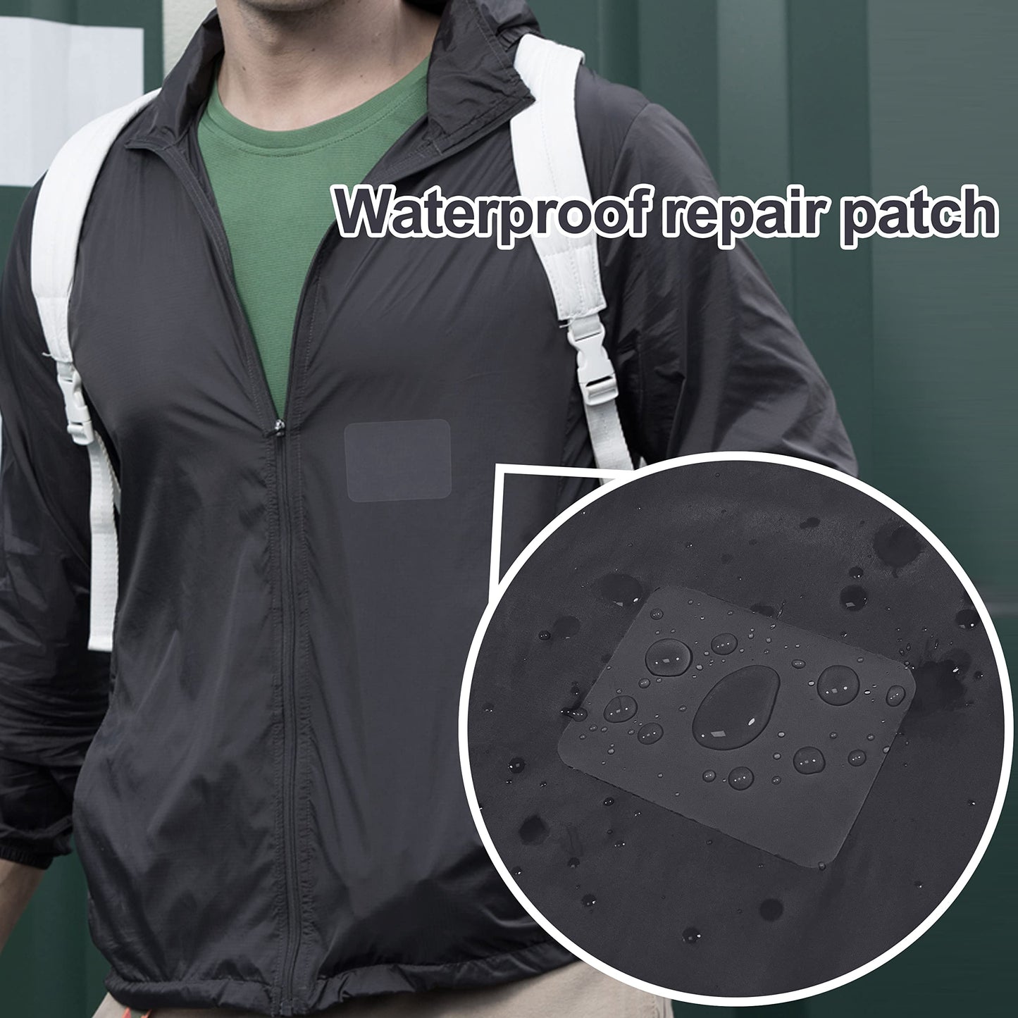 Azobur 2-Pack Nylon Repair Patches Self Adhesive Vinyl Outdoor Camping Gear Repair Kit,Waterproof Fabric Repair Patches for Down Jacket, Tent, Sleeping Bag （10X20cm）