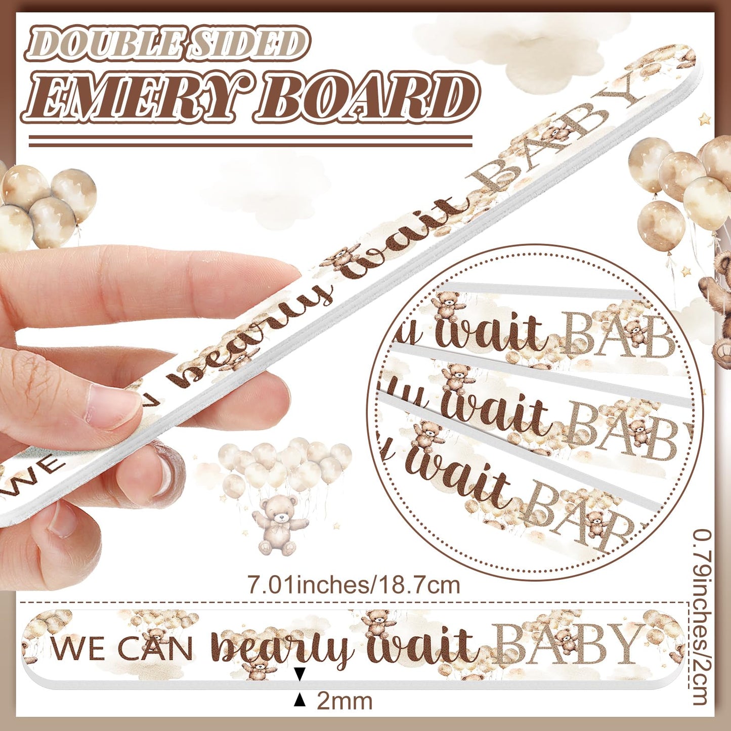Lanties 50 Pcs We Can Bearly Wait Baby Shower Party Favors Decorations Baby Shower Games Winners Prizes Gifts Bulk Bear Emery Board Nail Files for Adults Guests Gender Reveal Favors Gift Bags Stuffers