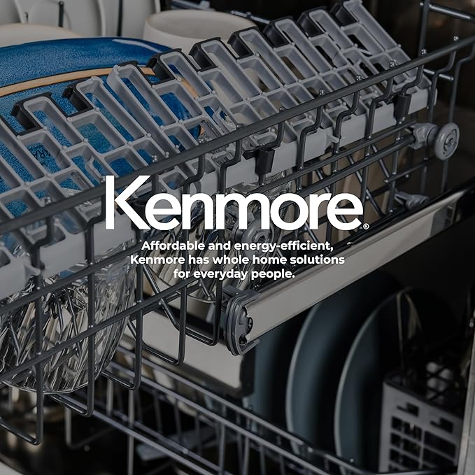 Kenmore 24" Built-In Dishwasher - Quiet Tub with TurboDry, Leak, & SmartWash Soil Detection - 15 Place Settings - 49 DBA - ENERGY STAR Certified - Fingerprint Resistant Stainless Steel