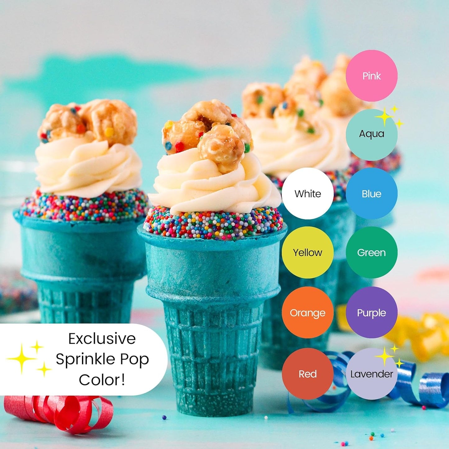 Sprinkle Pop Cool Rainbow Nonpareil Sprinkle Mix| with hues of Blue Purple Pink Non Pareil Sprinkles| Decorating Nonpareils Made in USA for Birthday Cupcakes Donuts Cakes Cookies, 2oz