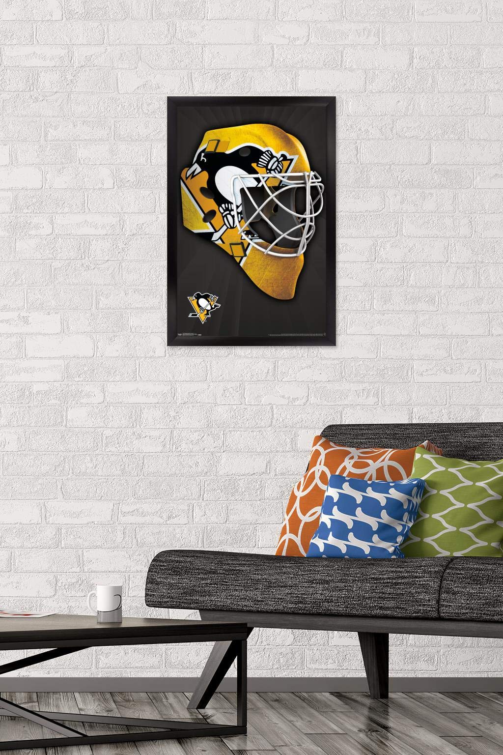 Trends International NHL Pittsburgh Penguins - Mask 16 Wall Poster, 14.725" x 22.375", Black Framed Version