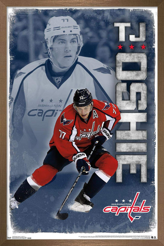 Trends International NHL Washington Capitals-T. J. Oshie 15 Wall Poster, 14.725" x 22.375", Bronze Framed Version