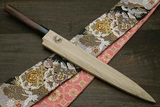 Yoshihiro Shiroko High Carbon Steel Kasumi Yanagi Rosewood Handle Sushi Sashimi Chef Knife (11.8'' (300mm))