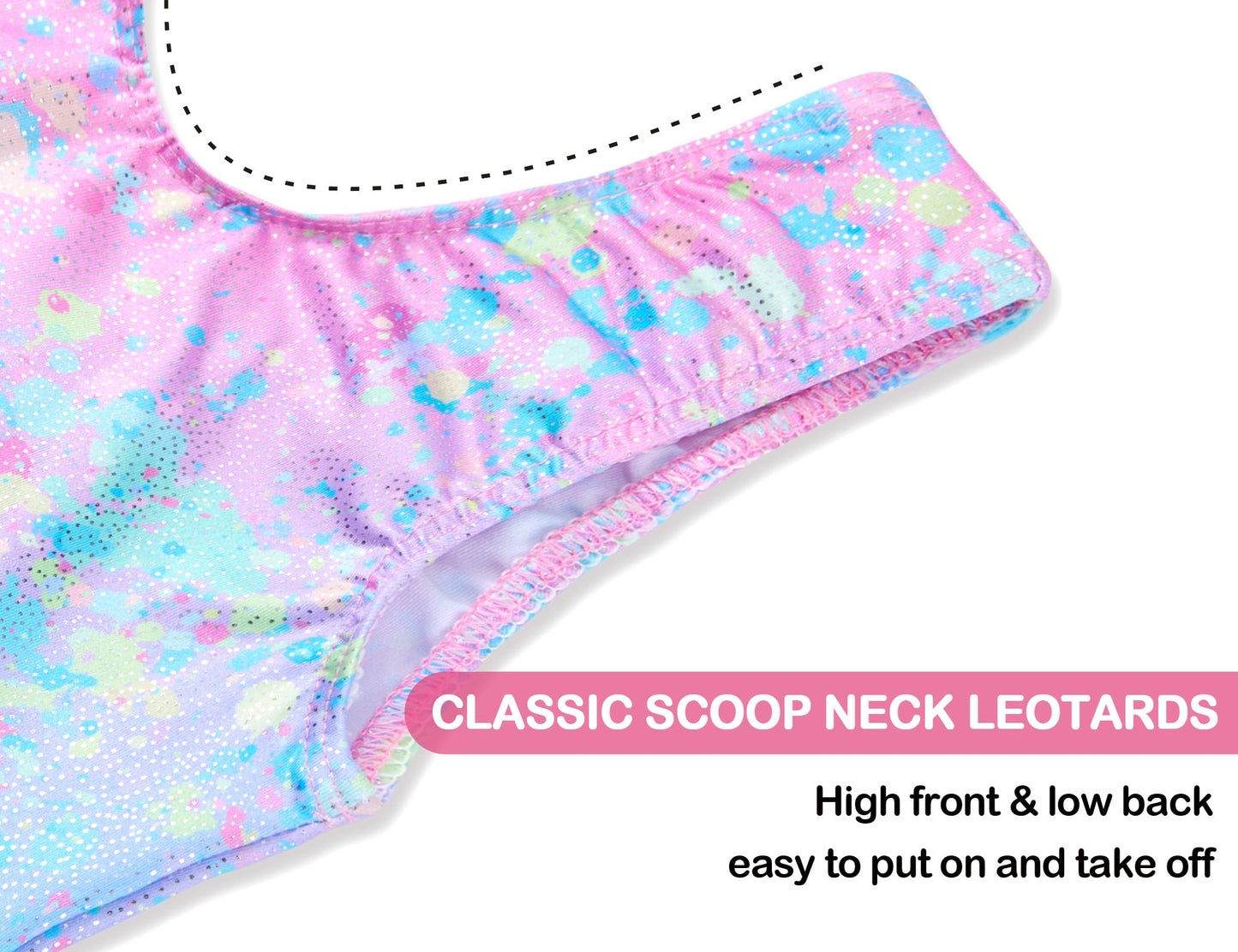 Domusgo Gymnastics Leotards for Girls 6-7 Years Old Colorful Dot Sparkly One Piece Tumbling Outfits