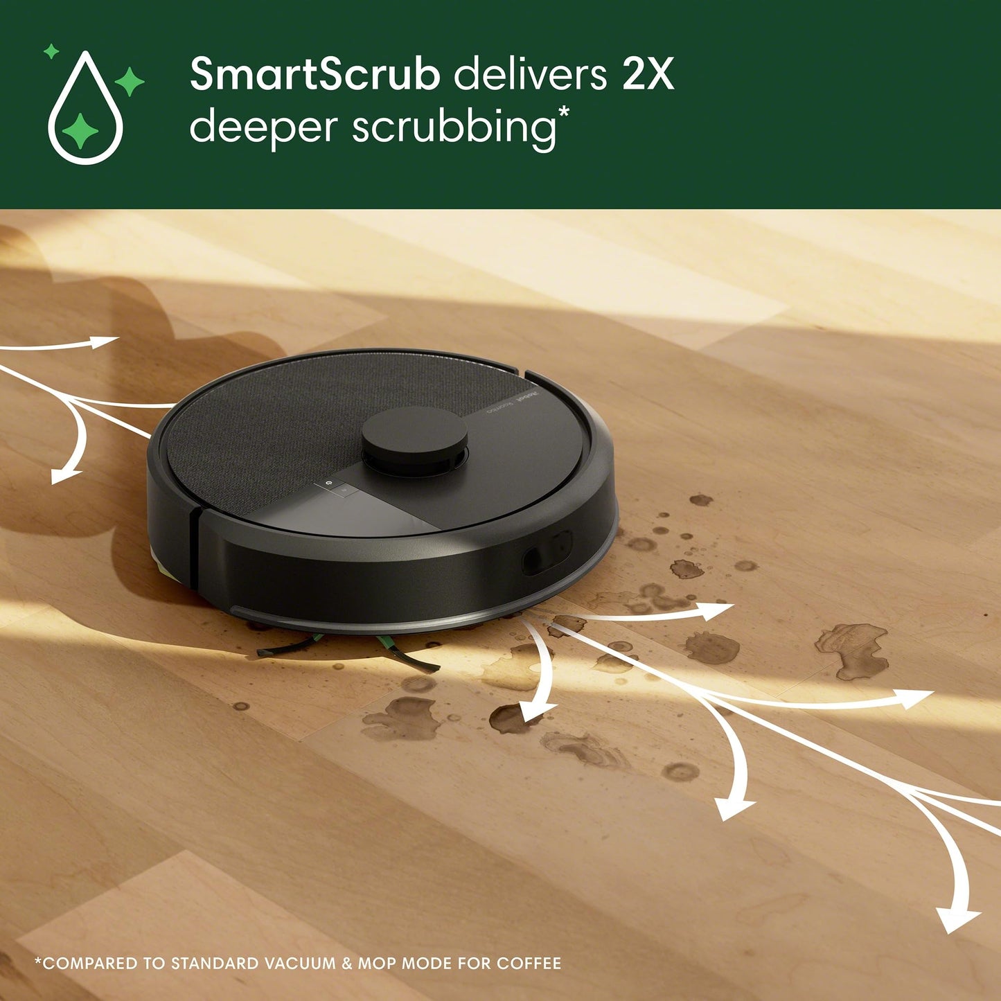 iRobot Roomba 104 Robot Vacuum & Mop - Self-Empties for 75 Days (Over 10 Weeks), Strong Power-Lifting Suction, Vacuums All Floors, Mops Hard Floors, LiDAR Smart Navigation Mapping, Cleans in Neat Rows