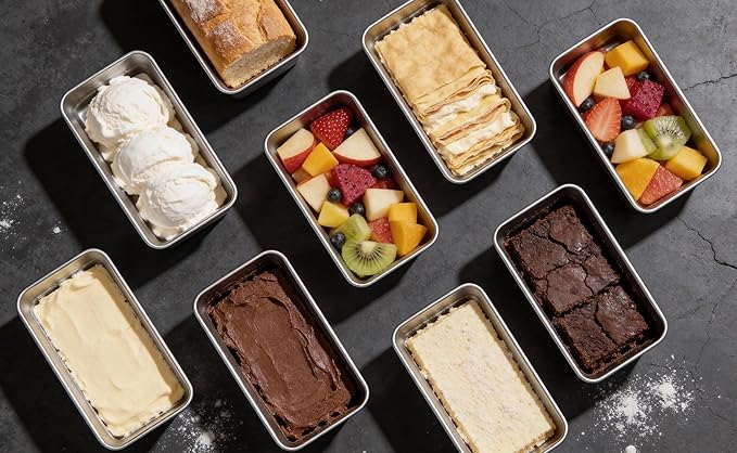 Leonyo Stainless Steel Mini Loaf Pans for Baking, 6 Pack 6.3x3.5IN Small Bread Pans for Meatloaf, Metal Mini Loaf Tins for Banana Bread Baking Homemade Brownies Smaller Loaves, Dishwasher Safe