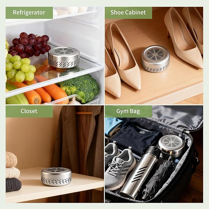 Upgraded Fridge Deodorizer - Advanced Nano-Catalyst Odor Eliminator for Refrigerator, Closet & Car - Powerful Odor Absorber Better Than Baking Soda & Charcoal