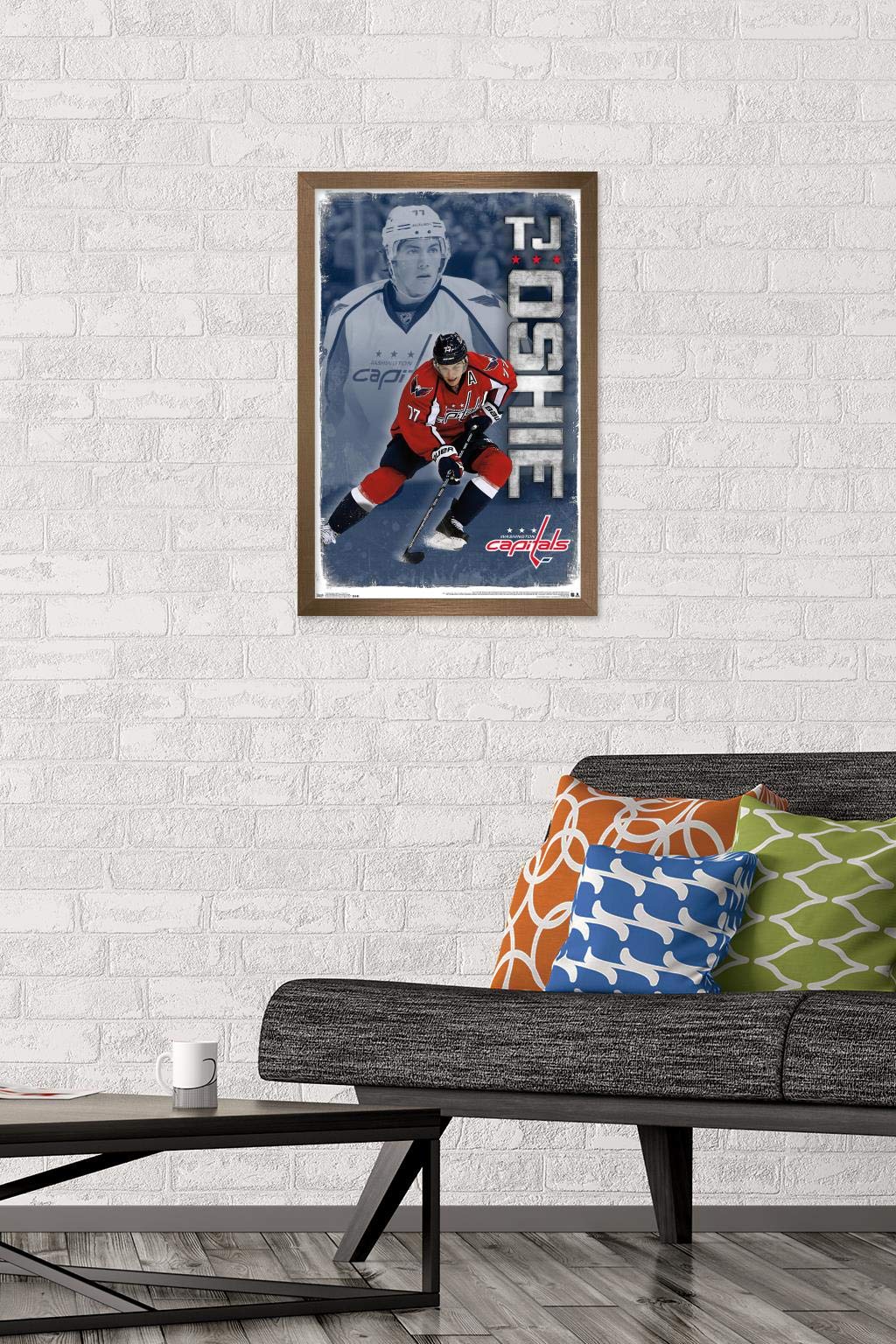 Trends International NHL Washington Capitals-T. J. Oshie 15 Wall Poster, 14.725" x 22.375", Bronze Framed Version