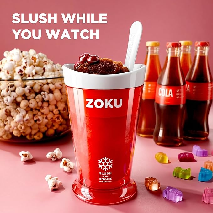 ZOKU Jumbo Slush and Shake Maker, Compact Make and Serve Cup with Freezer Core Creates Single-Serving Smoothies, Slushies and Milkshakes in Minutes, BPA-Free, Bright Blue