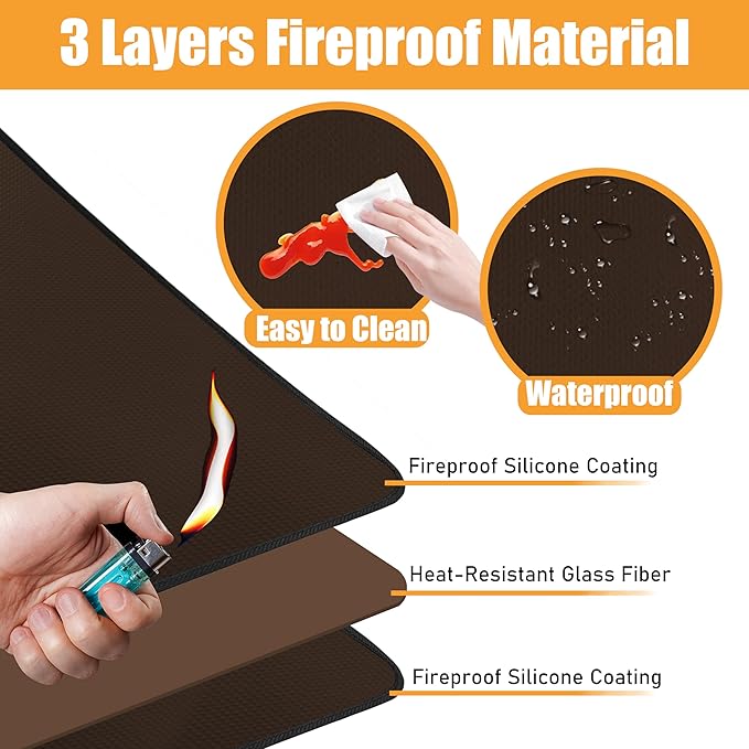 Heat Resistant Mats for Kitchen Countertop 21x29.5in,Coffee Mat,Coffee Bar Mat for Countertops,Air Fryer Deep Fryer Mat to Protect quartz Countertop,Kitchen Hot Pad,Waterproof mat for Kitchen (Coffee)
