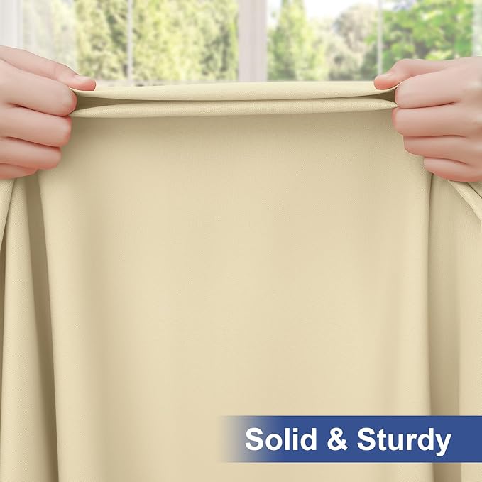 homing Rectangle Table Cloth Cover, Waterproof Polyester Elastic Fitted Tablecloth, Fits for 5 Foot Folding Tables, Washable Table Protector for Picnic, Camping, Outdoor (Champagne, 36" x 60")