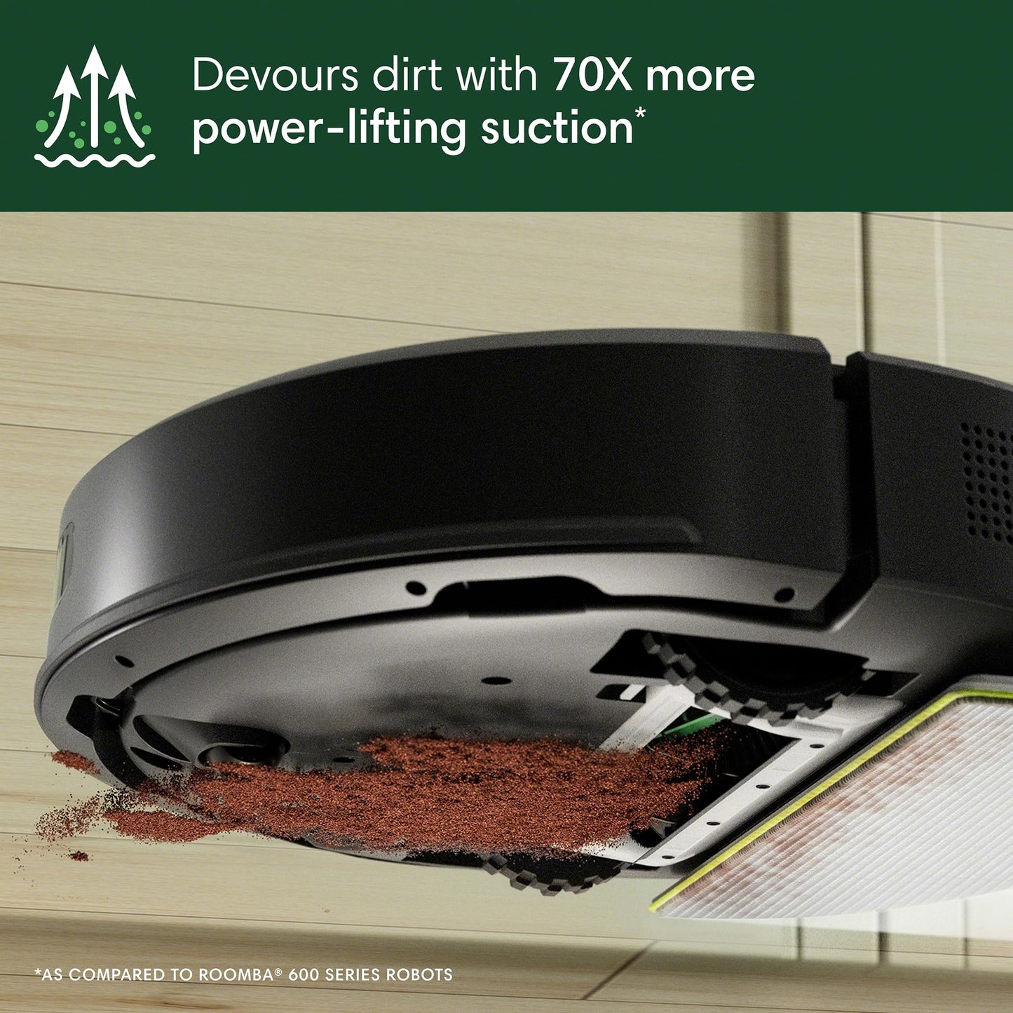 iRobot Roomba 104 Robot Vacuum & Mop - Self-Empties for 75 Days (Over 10 Weeks), Strong Power-Lifting Suction, Vacuums All Floors, Mops Hard Floors, LiDAR Smart Navigation Mapping, Cleans in Neat Rows