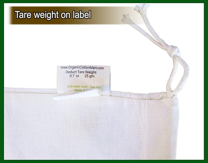 Reusable Bulk Bin Bags for Bulk Foods - Reusable Cloth Kitchen Bags for Dry Goods - 100% Organic Cotton Muslin Sacks for Produce, Home Storage and Toys (3 Large, 3 X-Large)