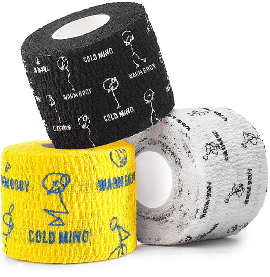 WARM BODY COLD MIND 2" Premium Lifting Thumb Tape for Weightlifting - Hook Grip for Powerlifting, Strength/Cross Training, Deadlift, Weight Lifting, Athletic Finger Wrap (Mix V3 3 Rolls)