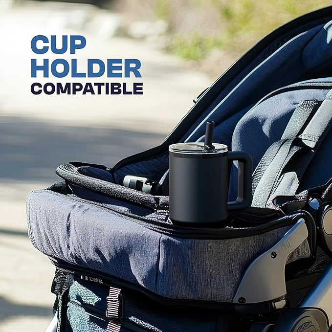 Frost Buddy Thicc Buddy - 16 oz Stainless Steel Vacuum Insulated Tumbler with Lid and Straw for Water - Travel Mug Cupholder Friendly - Gifts for Women Men Him Her (Emerald Elegance)