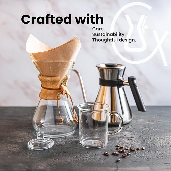 Chemex Pour-Over Glass Coffeemaker - Glass Handle Series - 10-Cup - Exclusive Packaging