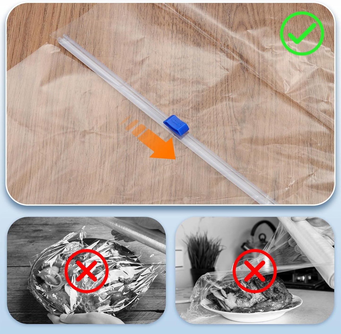 PATIKIL 12pcs Plastic Wrap Cutter, 14in Plastic Wrap Slide Cutter Self Adhesive Installation Replacement for Aluminum Foil Wax Paper Parchment Paper Wrap Dispenser, White