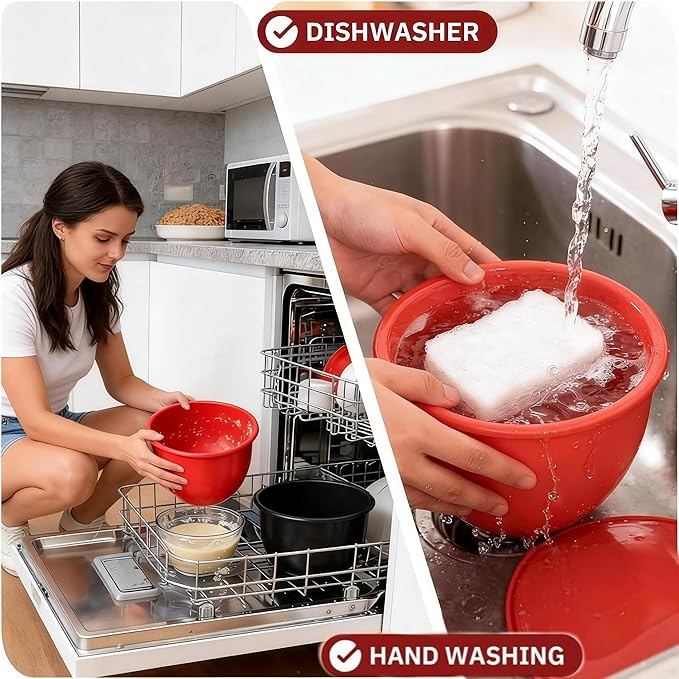 1PCS Silicone Bowl Liners with Lids,5Qt Tilt-Head Silicone Liners for Kitchenaid Stand Mixer,Odourless,Thicker, Cold/Heat-Resistant & Non-Stick, Easy Clean(White)(with Oven mitts)