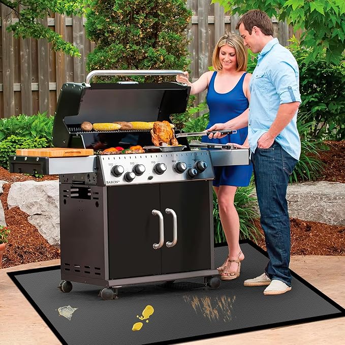 60 ×36 inches Under Grill Mat for Outdoor Grill / Fire Pit Mat Fireproof Waterproof Oil-Proof, Fireproof Mat Fireplace Mat Fire Pit BBQ Mat Pads Protect Mat for Deck Patio Outdoor Smokers Gas Grills