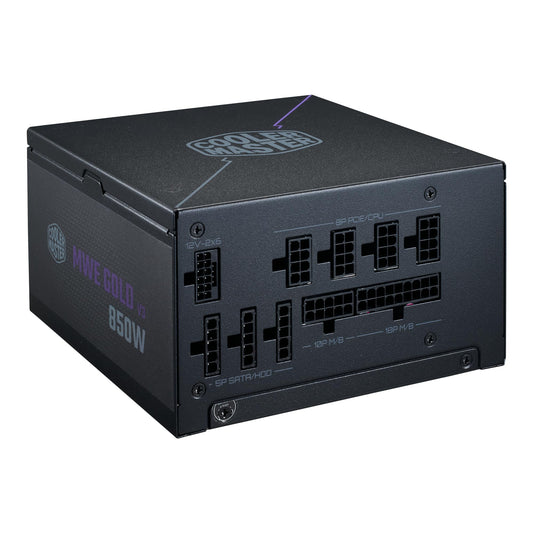 Cooler Master MWE Gold 850 V3 ATX 3.1 Full Modular PSU, 850W, 80+ Gold Efficiency, 90° 12VHPWR|600W PCIe 5.1, GPU Support RTX 4090, Zero-RPM Mode, Hexagonal Fan Cover, 10-Year