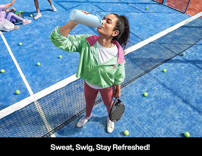 POWCAN 32 oz Insulated Water Bottle with 2-in-1 Straw and Spout Lid, Keep Cold 24H, Leak-Proof, BPA-Free, Double Wall Stainless Steel Water Bottle for Sports, Gym, Travel, and School (Dark Knight)