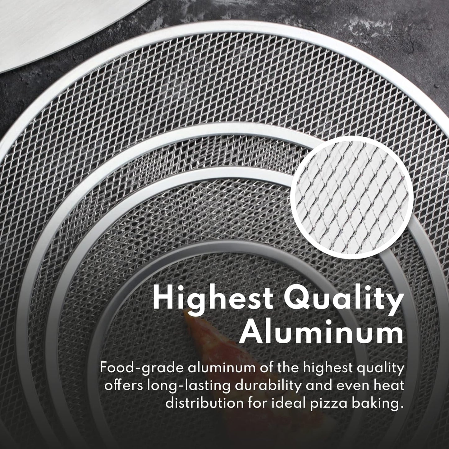 New Star Foodservice 50691 Restaurant-Grade Aluminum Pizza Baking Screen, Seamless, 16-Inch