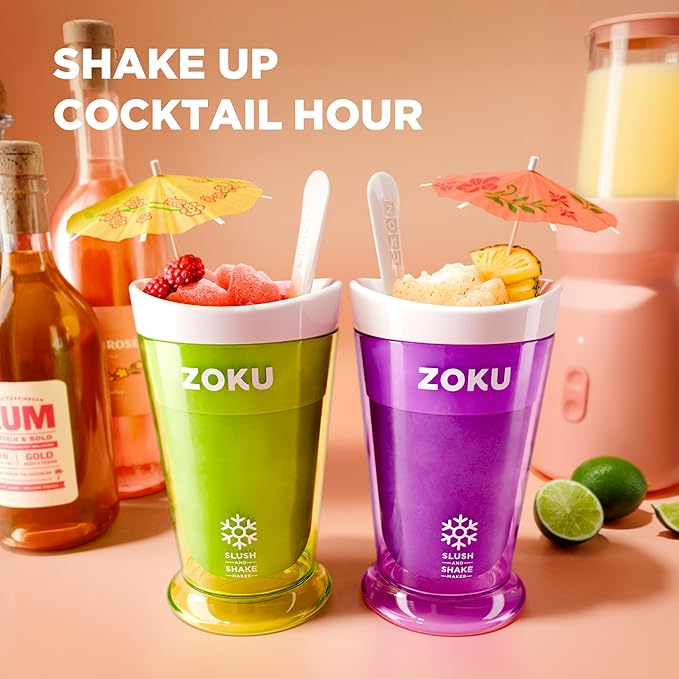 ZOKU Original Slush and Shake Maker, Compact Make and Serve Cup with Freezer Core Creates Single-Serving Smoothies, Slushies and Milkshakes in Minutes, BPA-free, Purple