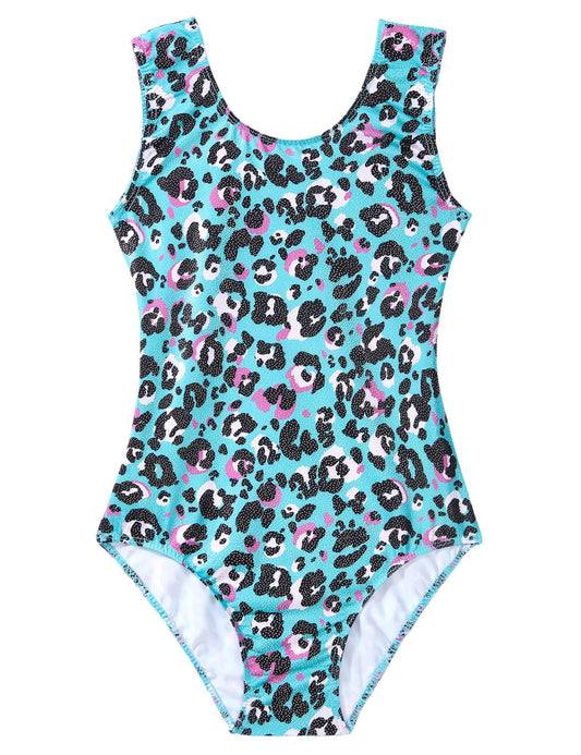Domusgo Gymnastics Leotards for Girls 6-7 Years Old Green Sparkly One Piece Tumbling Outfits
